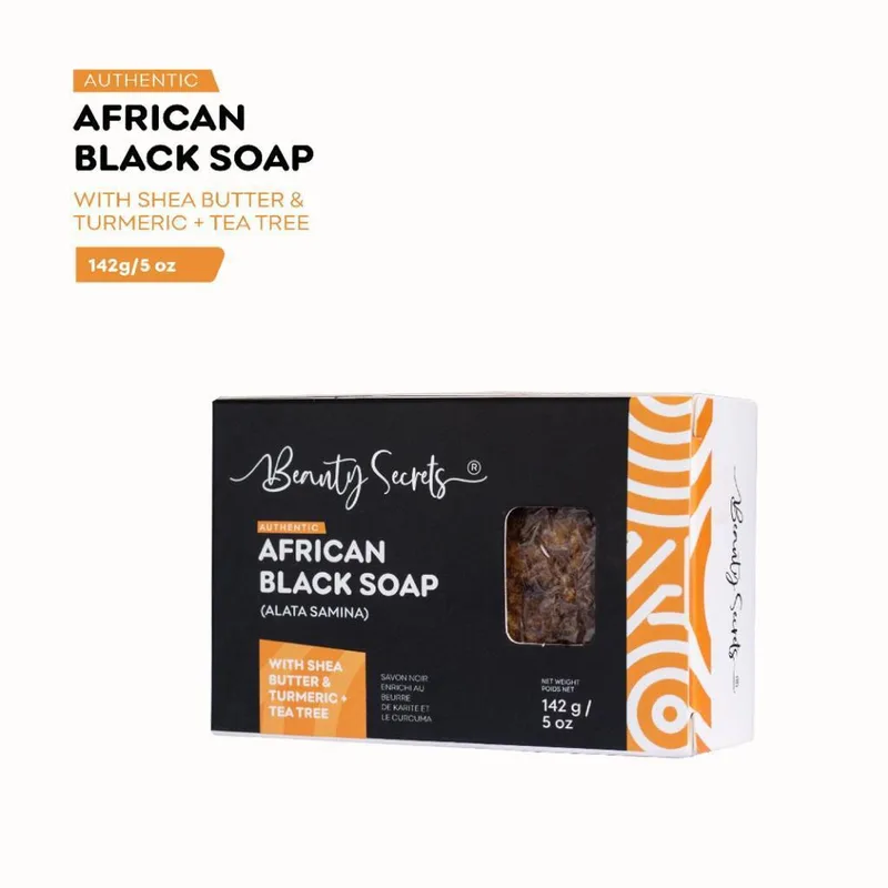 Beauty Secrets Black Tablet Soap with shea butter - turmeric and tea tree